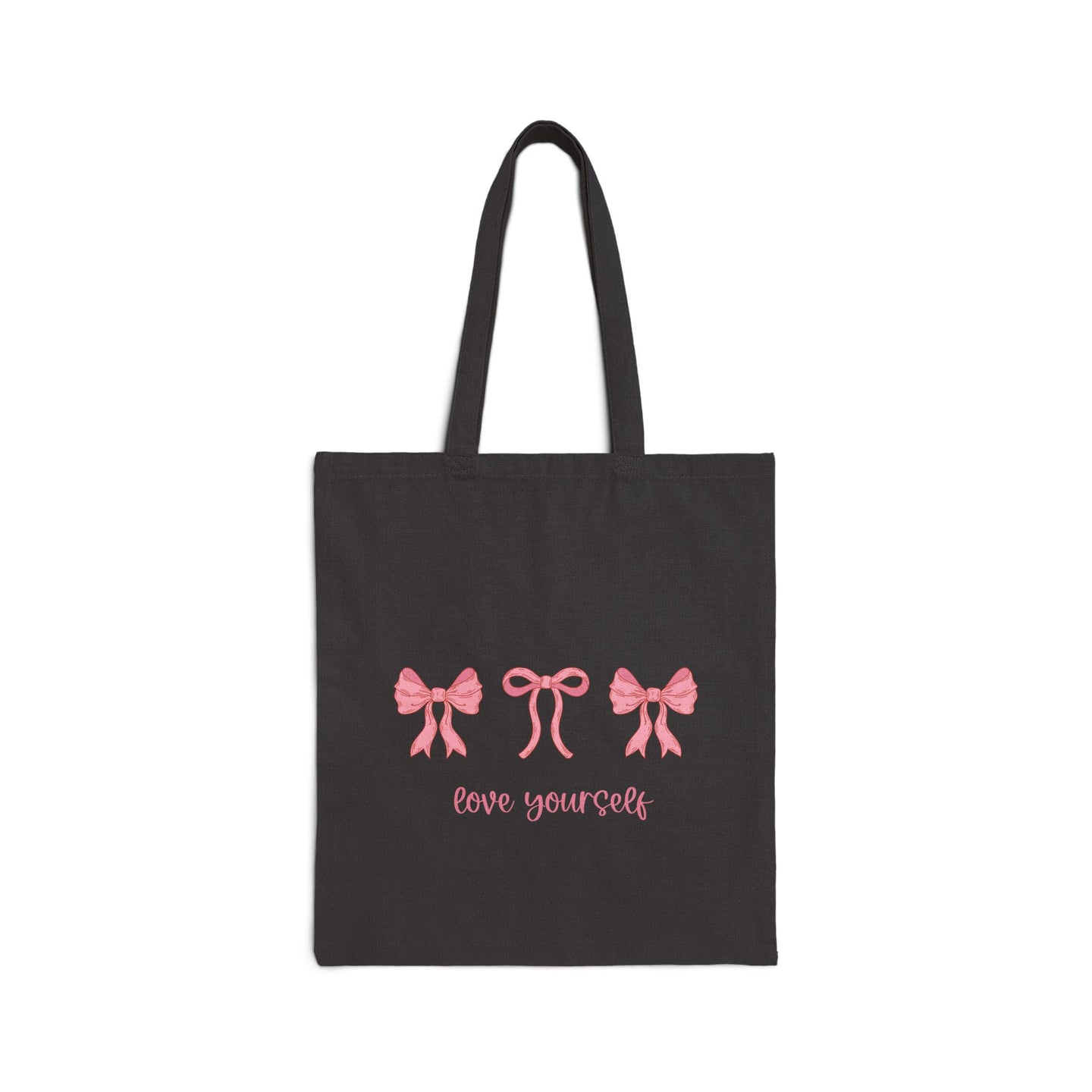 Love yourself Coquette pink bows Cotton Canvas Tote Bag